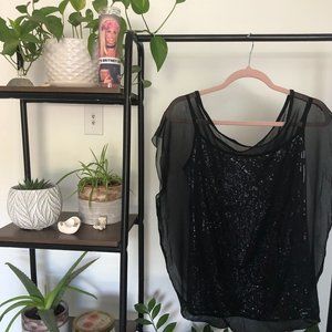 Bailey 44 Sequin blouse with sheer overlay